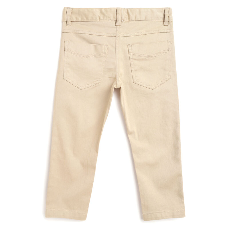 Boys Medium Natural Solid Long Trousers image number null